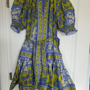 Floral Blue and Green Dress